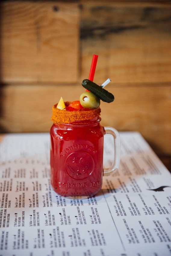 Cocktail in Mason jar at Taboo cuisine rebelle restaurant